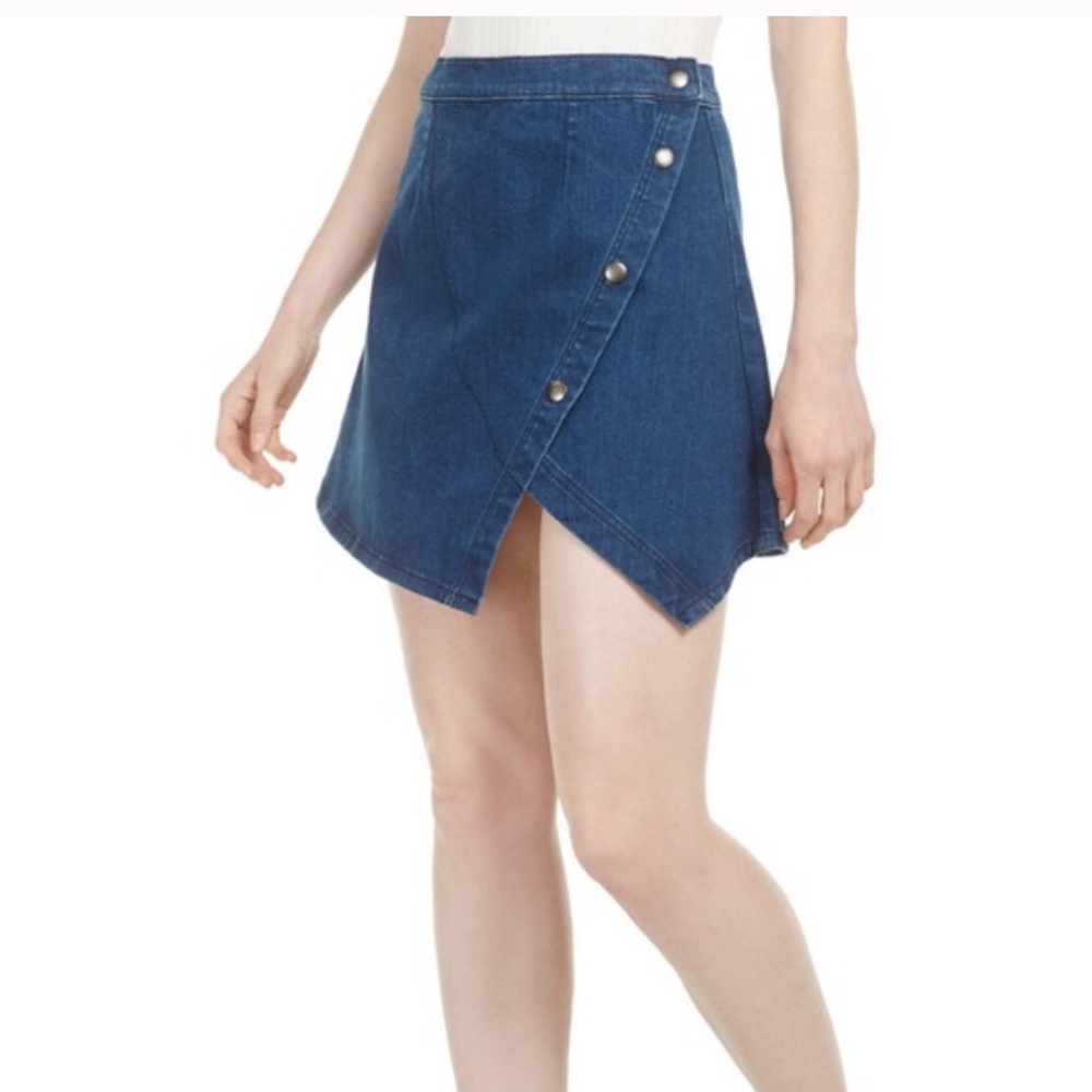 NWT- free people club house blue denim mini skirt